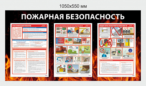 Стенд «Пожарная безопасность» 4 листа А3, 1400*550